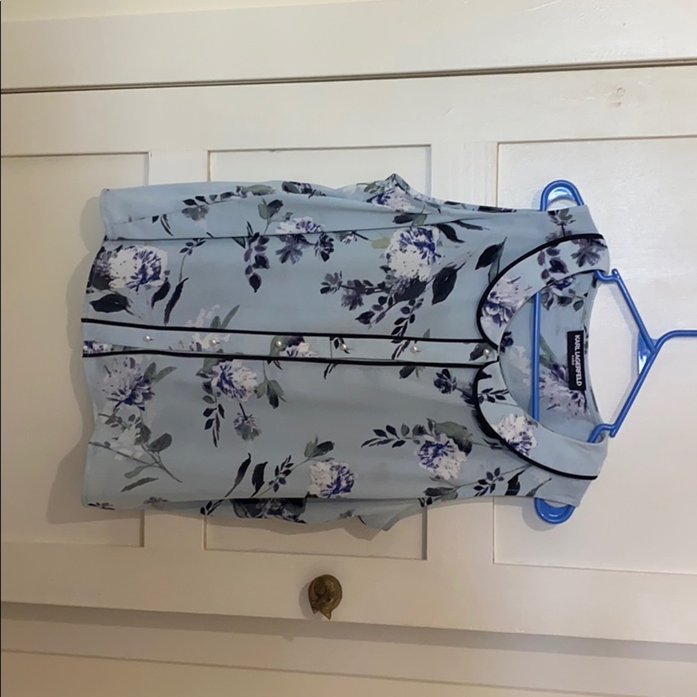 Floral blue shirt